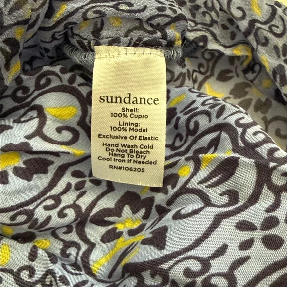 Sundance | Arabesque Smock & Ruffle Popover Cupro Boho Blouse Top Blue Iris (L) - Picture 9 of 16